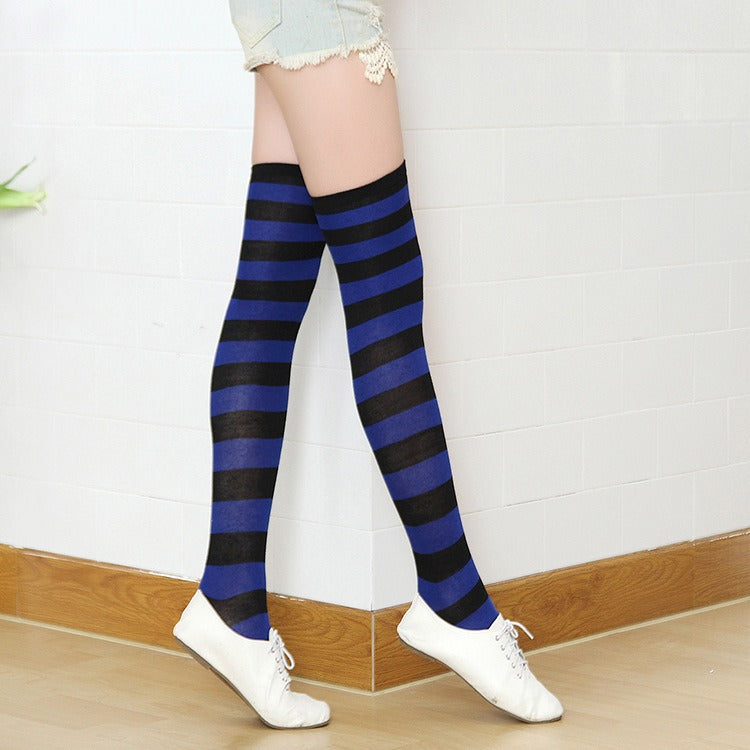 Trendy Striped Thigh High Socks