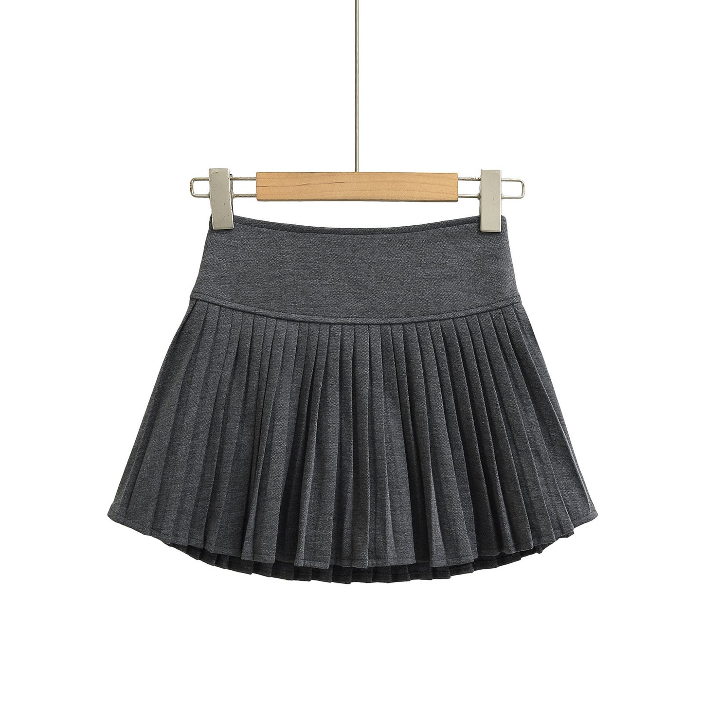 High Waisted Knitted Pleated Skirt