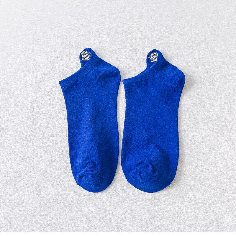 Playful Candy Color Ankle Socks for Women