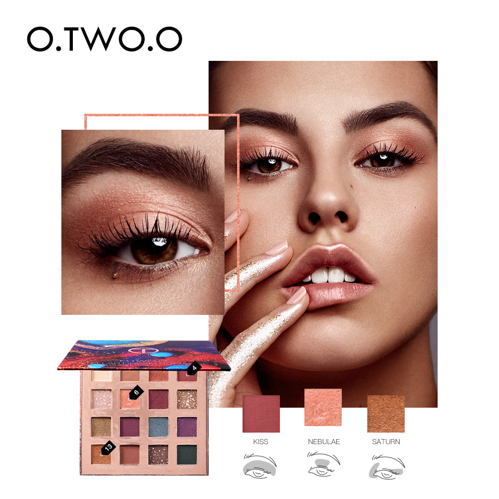 Stellar Romance 16-Color Eyeshadow Palette - Vibrant & Long-Lasting