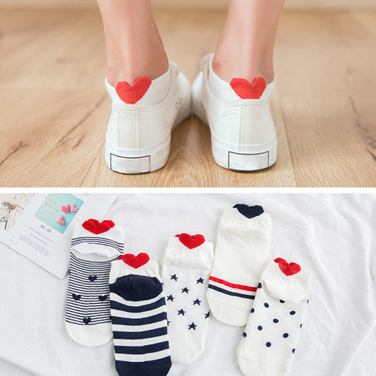 Cute Cat Ankle Socks - Pink Harajuku Style (5 Pairs)