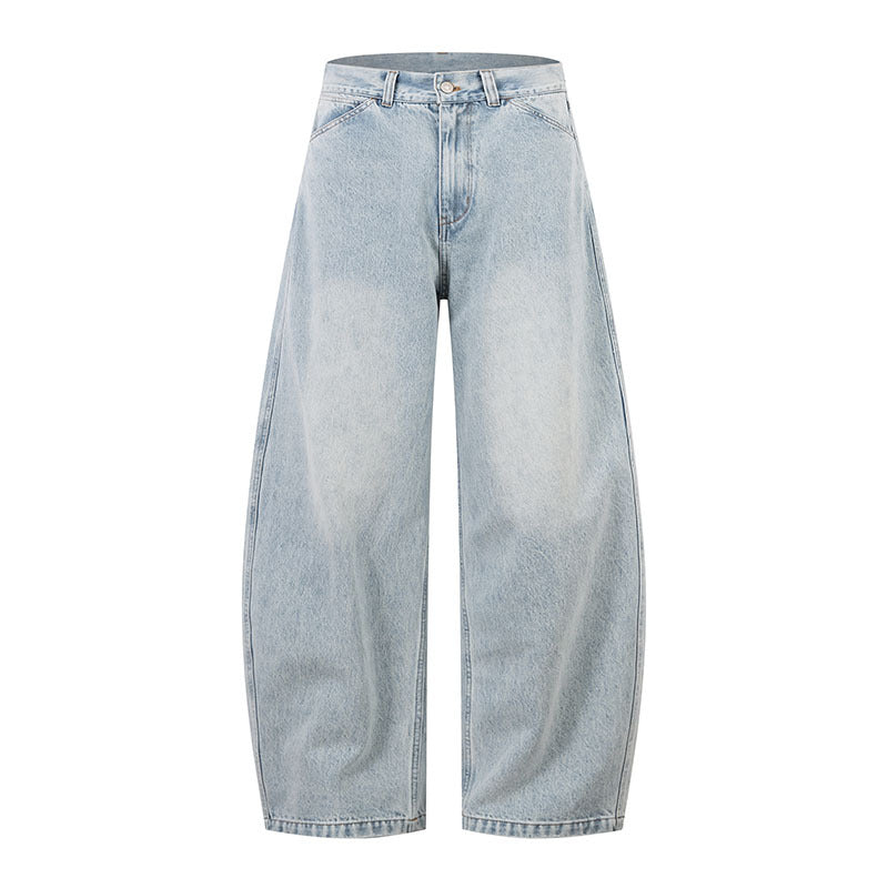 Harajuku Blue Tapered Flare Leg Jeans - Retro Loose Fit