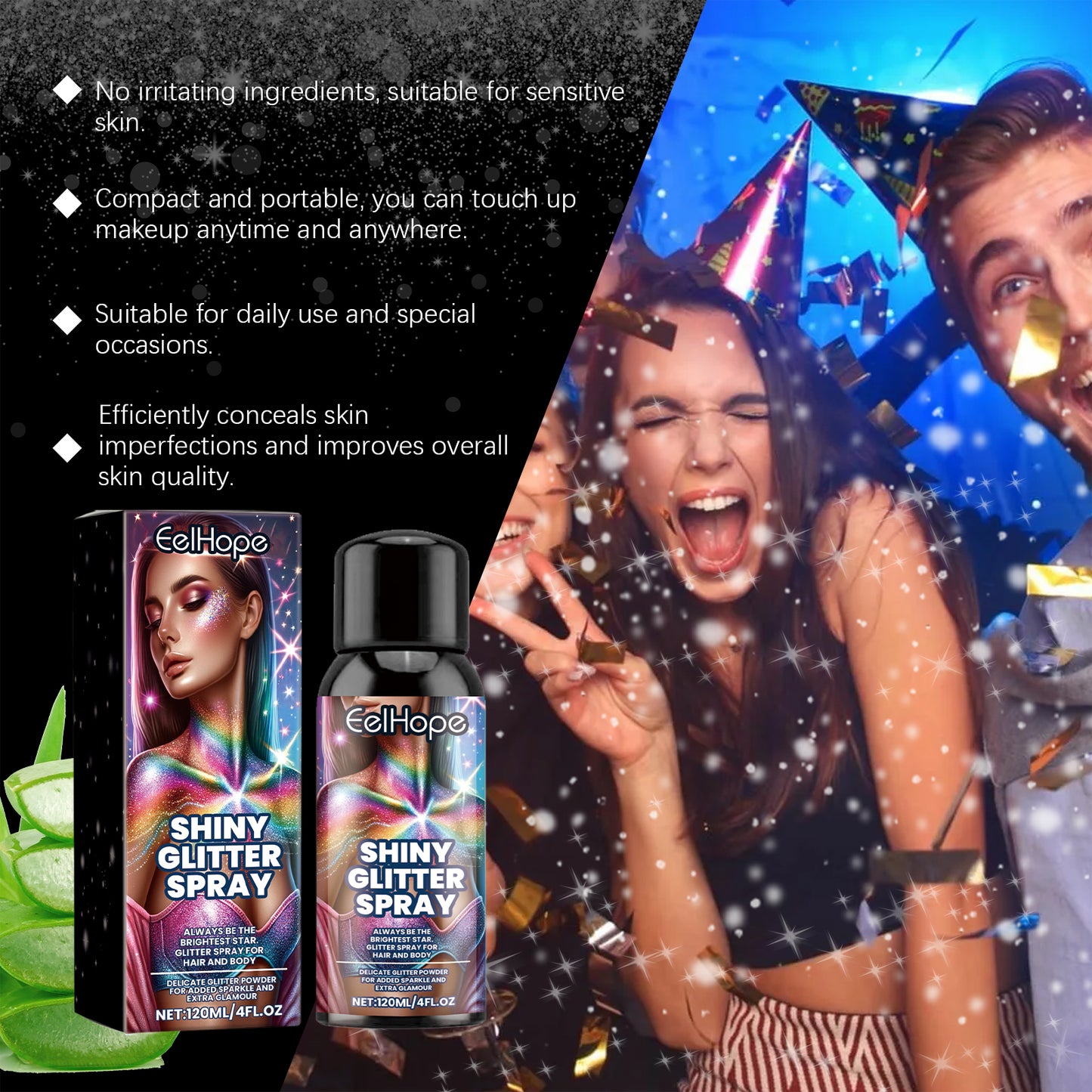 Shimmering Stage Makeup Glitter Spray
