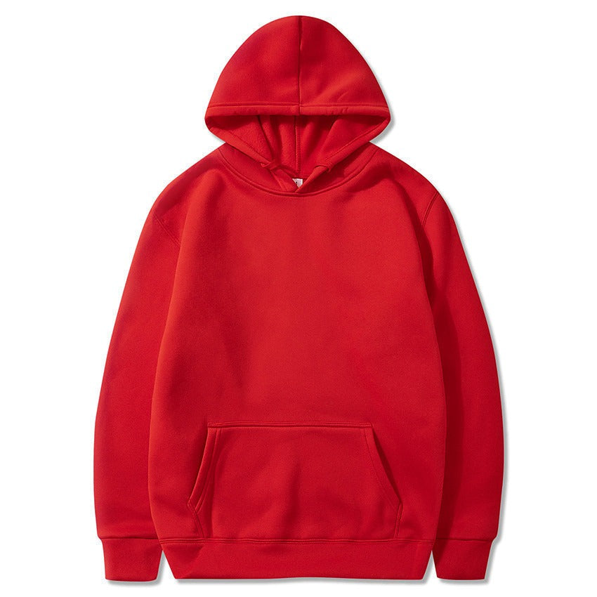 Harajuku Style Solid Color Plush Hoodie Sweatshirt