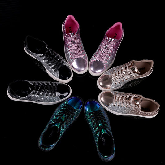 Spring Bling Green Sneakers for Women