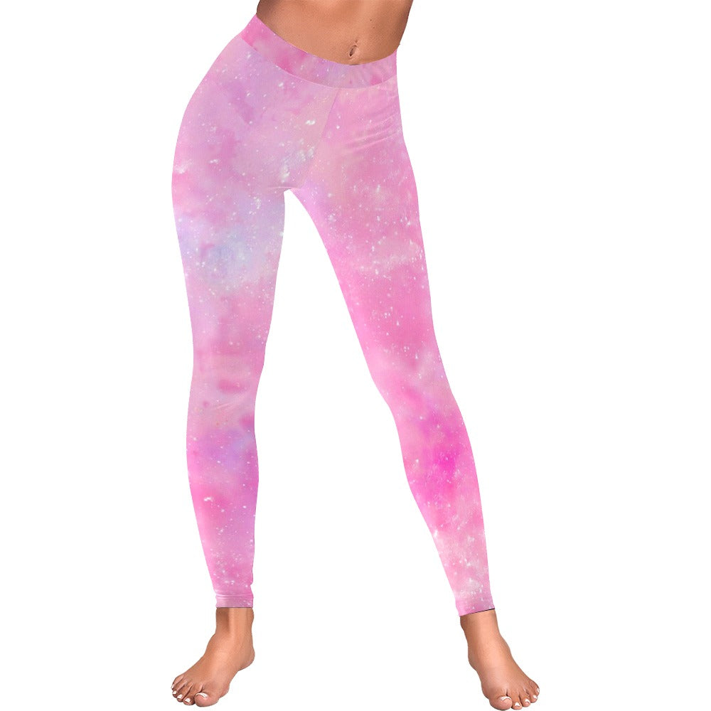 Pink Galaxy Harajuku Women's All-Over Low Rise Leggings