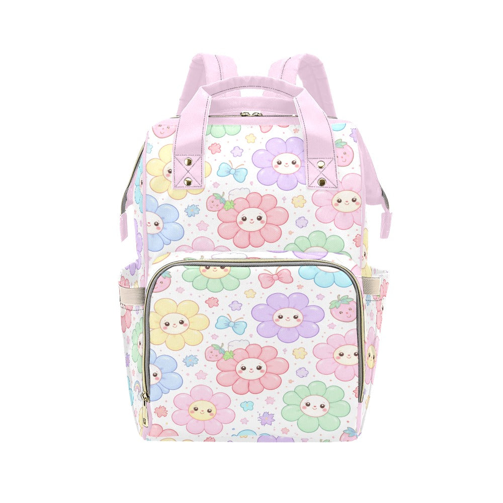 Pastel Harajuku Floral Pattern Multi-Function Backpack
