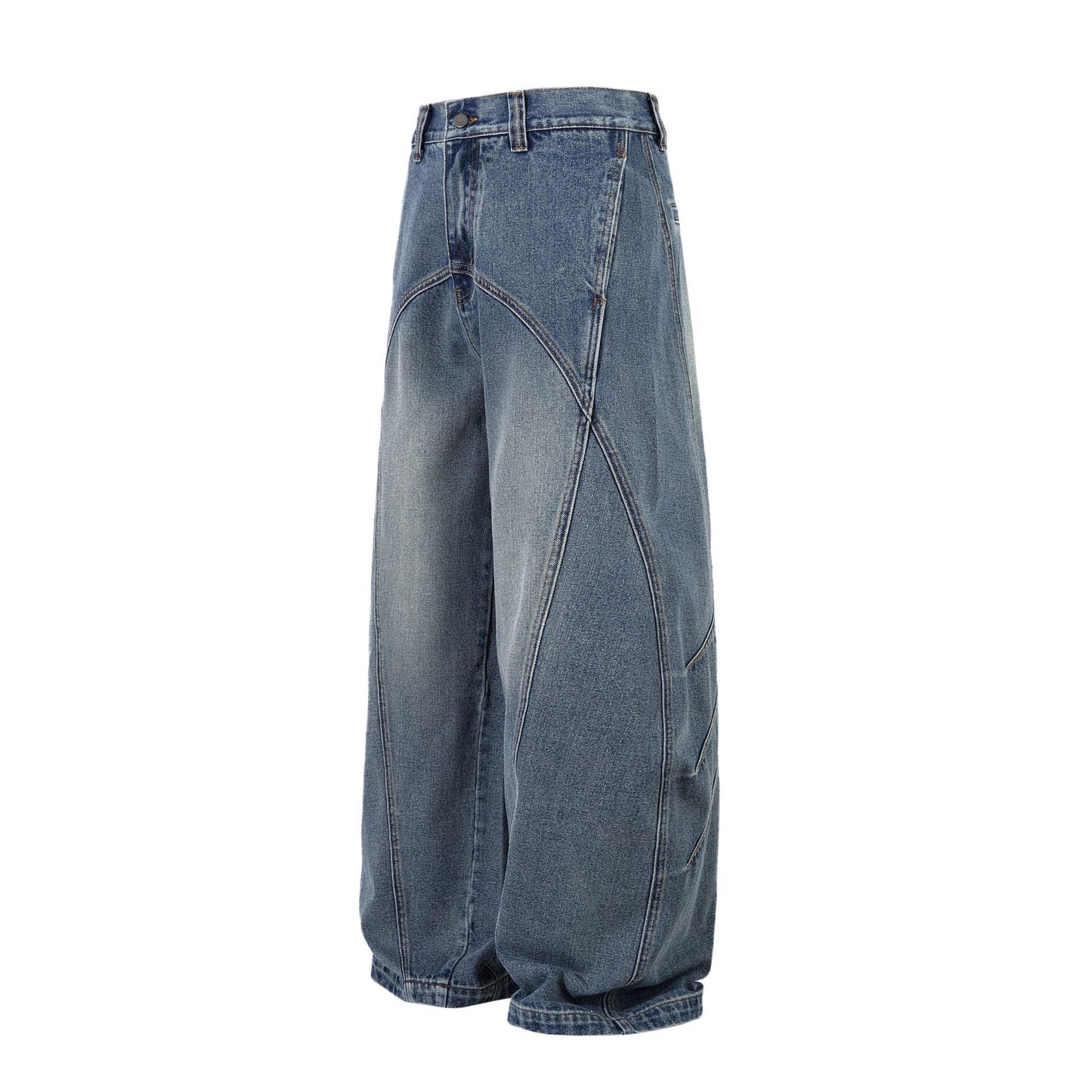 Playful Wash Wide Leg Loose Jeans