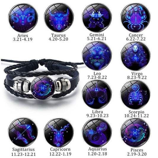 Harajuku Retro Twelve Constellation Bracelet