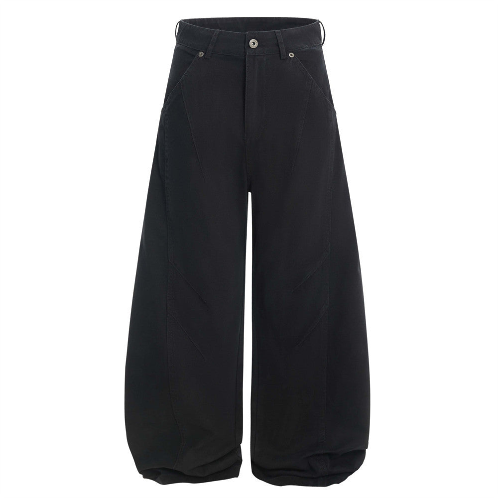 Men's Retro Wide-Leg Pleated Casual Pants