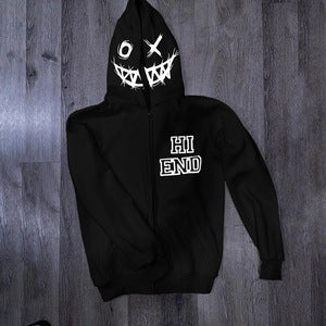 Men's Harajuku Style Zip Up Letter Graphic Hoodie