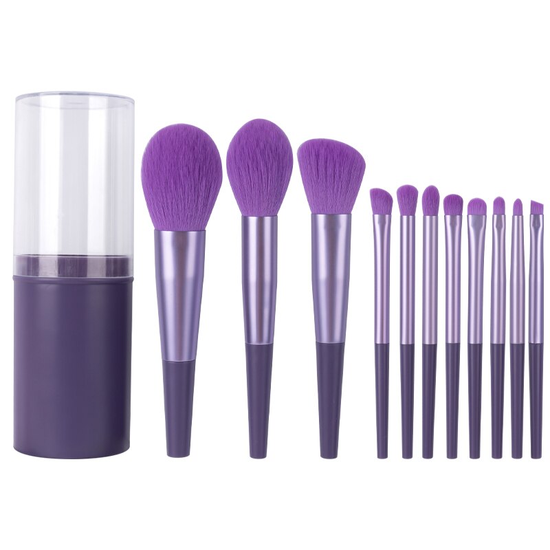 11pcs Harajuku Style Makeup Brush Set - Professional Natural Hair