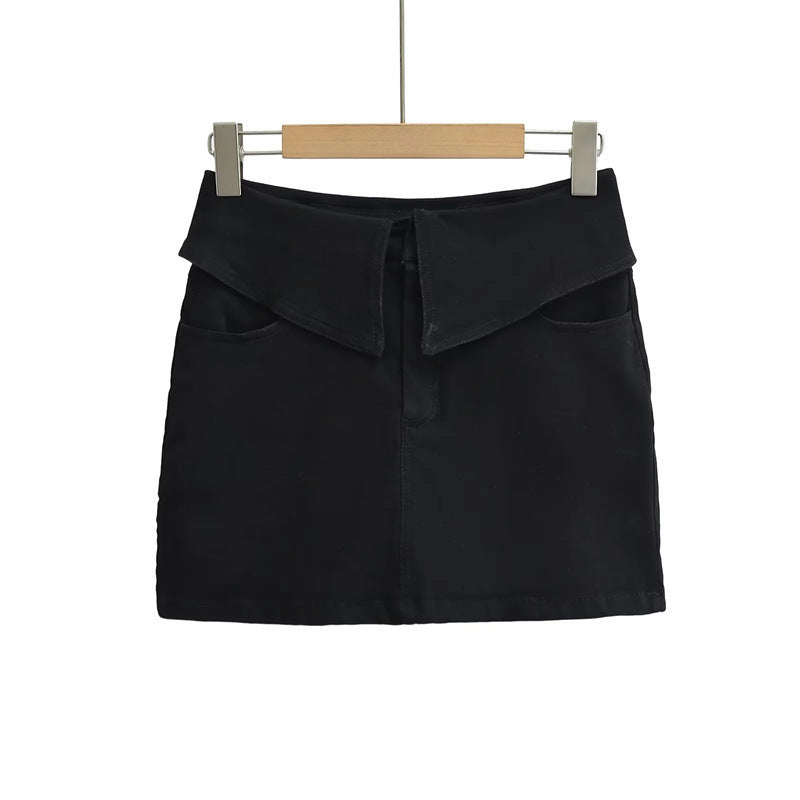 High-Waisted Hip-Hugging A-Line Mini Skirt