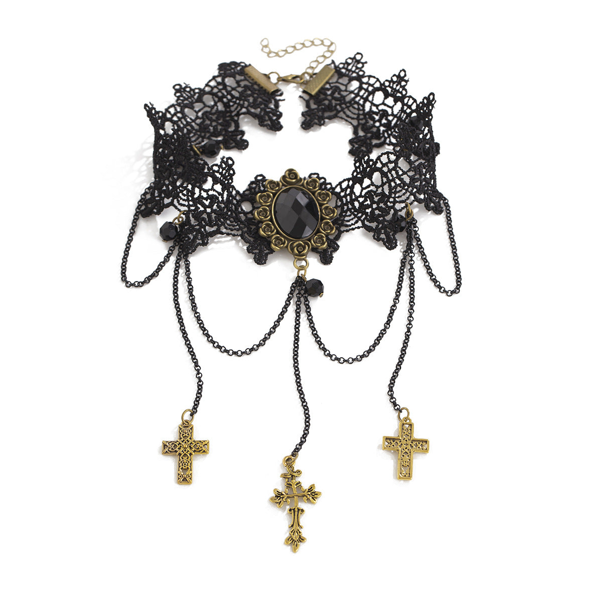 Spooky Lace Spider Web Necklace for Halloween