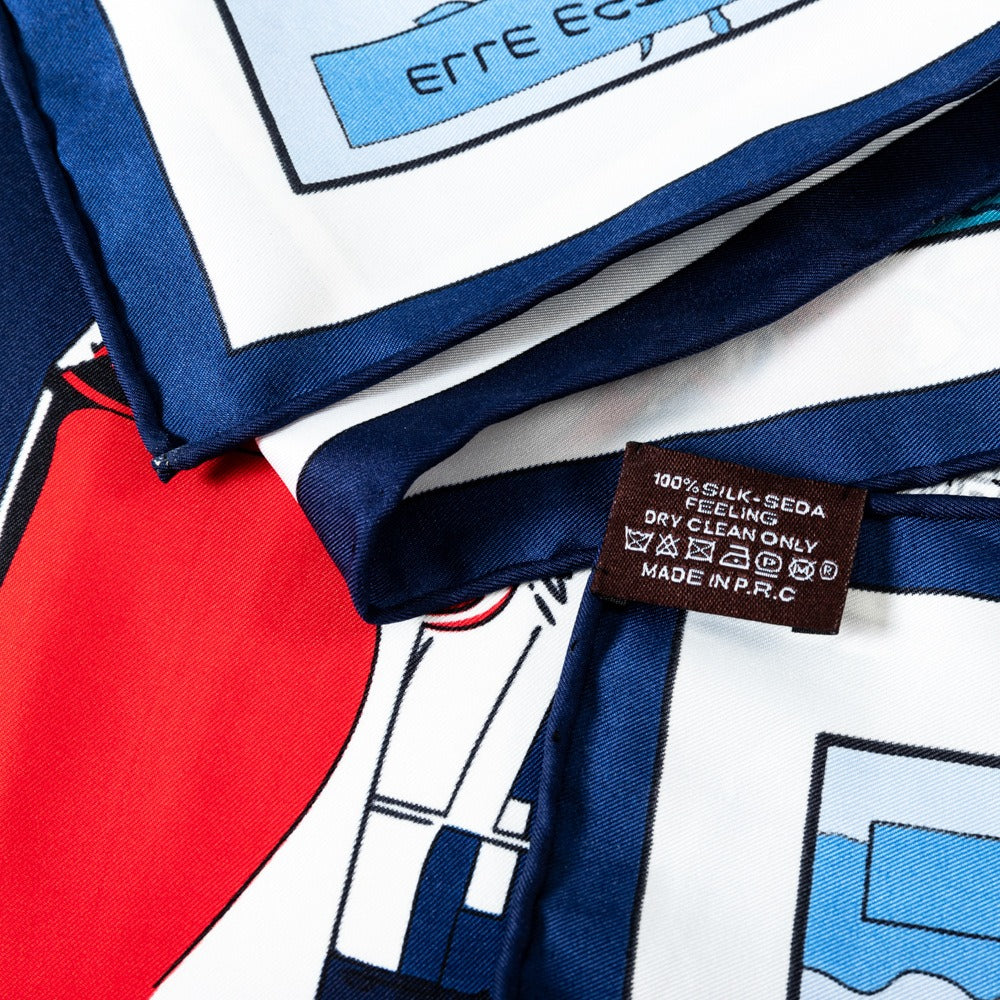 Twill Square Scarf with Sports Picture Print