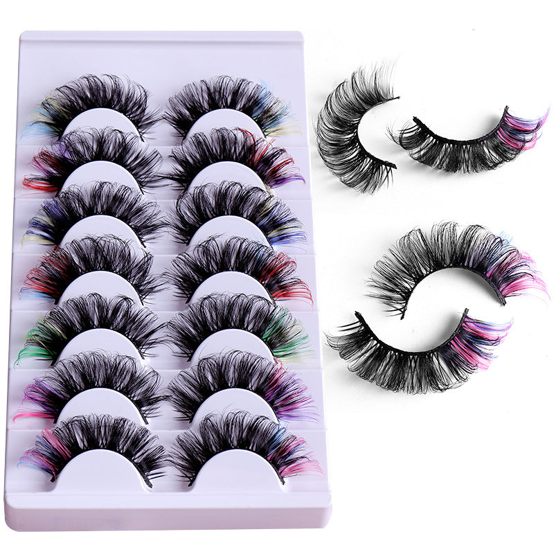 7 Pairs of Colorful Multi-Layer Thick Mink Eyelashes
