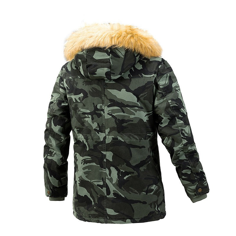 Men's Camouflage Fleece-Lined Jacket for Autumn/Winter