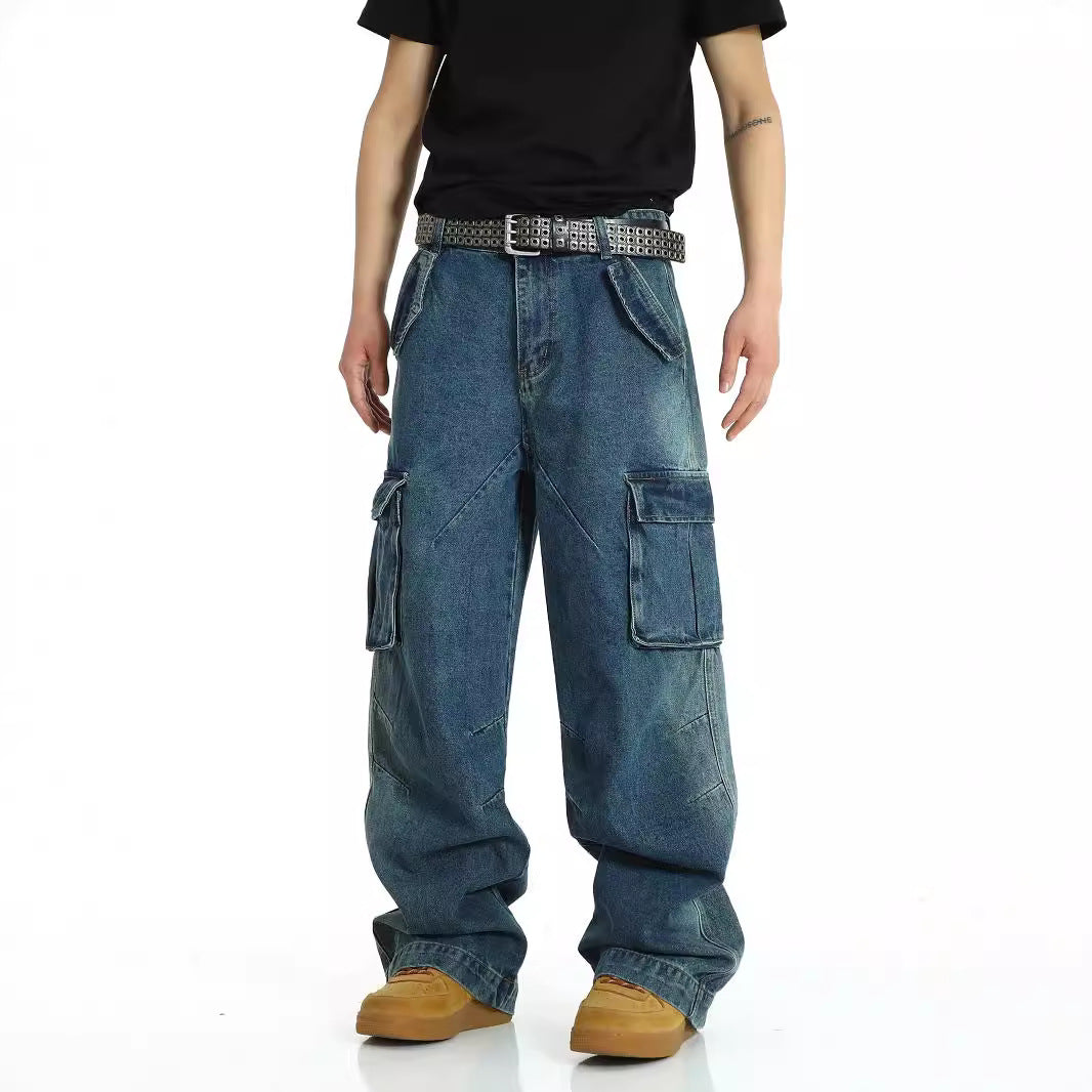 Harajuku Style High-Waisted Heavy-Duty Jeans