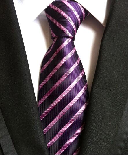 Classic Yellow & Navy Blue Striped Silk Tie