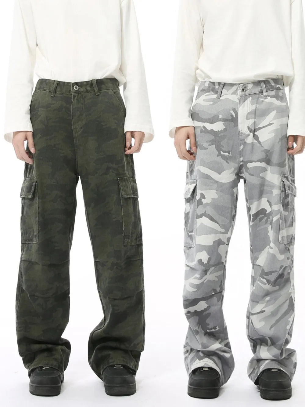 Harajuku Style Camouflage Cargo Jeans with Pockets