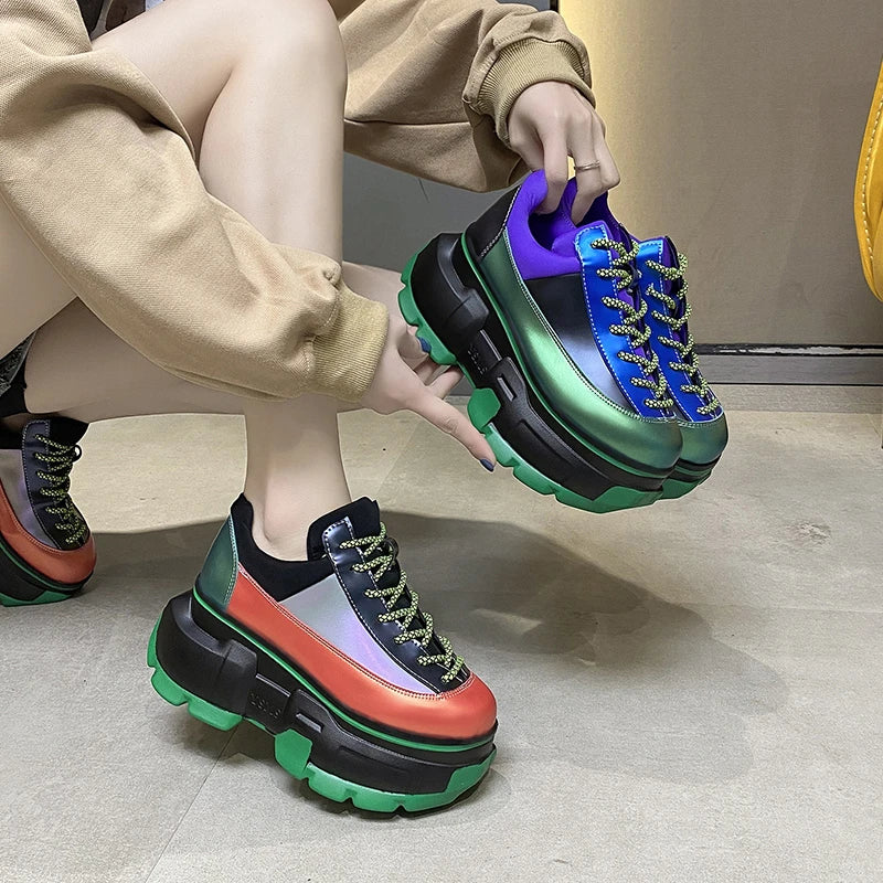 Harajuku Style Multicolor Chunky Sneakers for Women