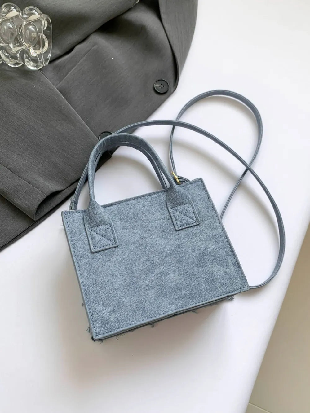 Raw Edge Plaid Shoulder Bag - Harajuku Style