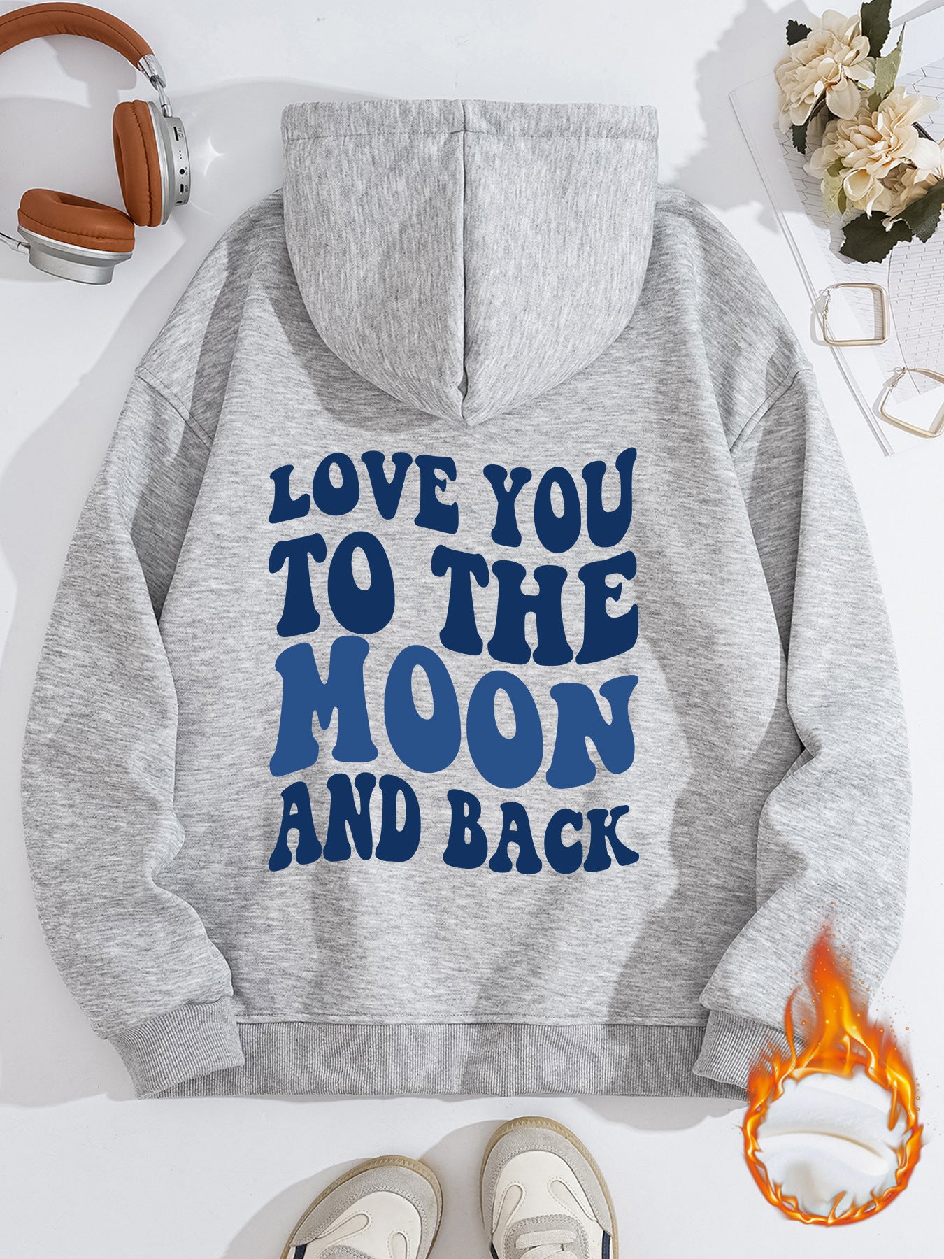 Hooded Long Sleeve Fleece Hoodie with Kangaroo Pocket