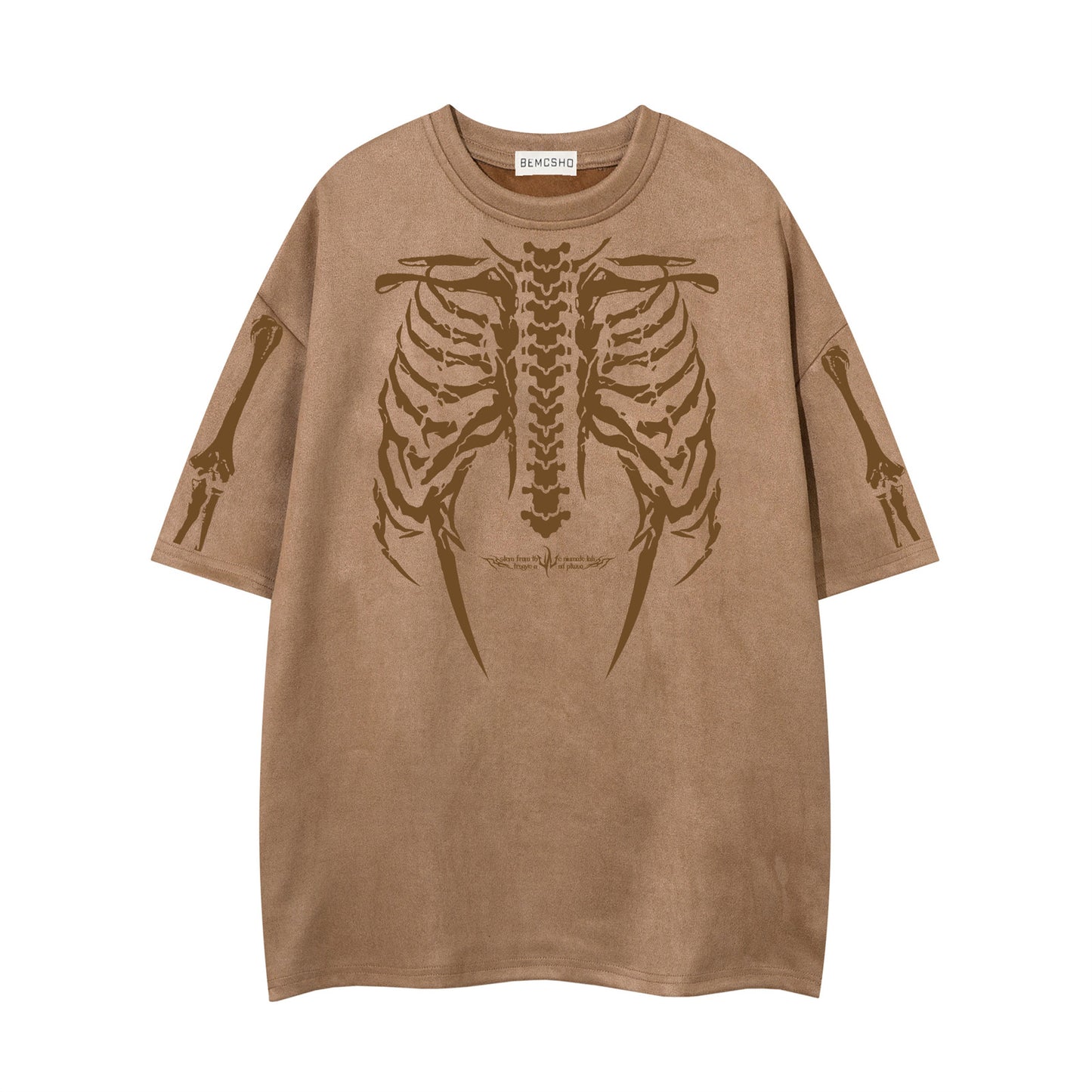 Skeleton Print Short Sleeved T-Shirt - Harajuku Style