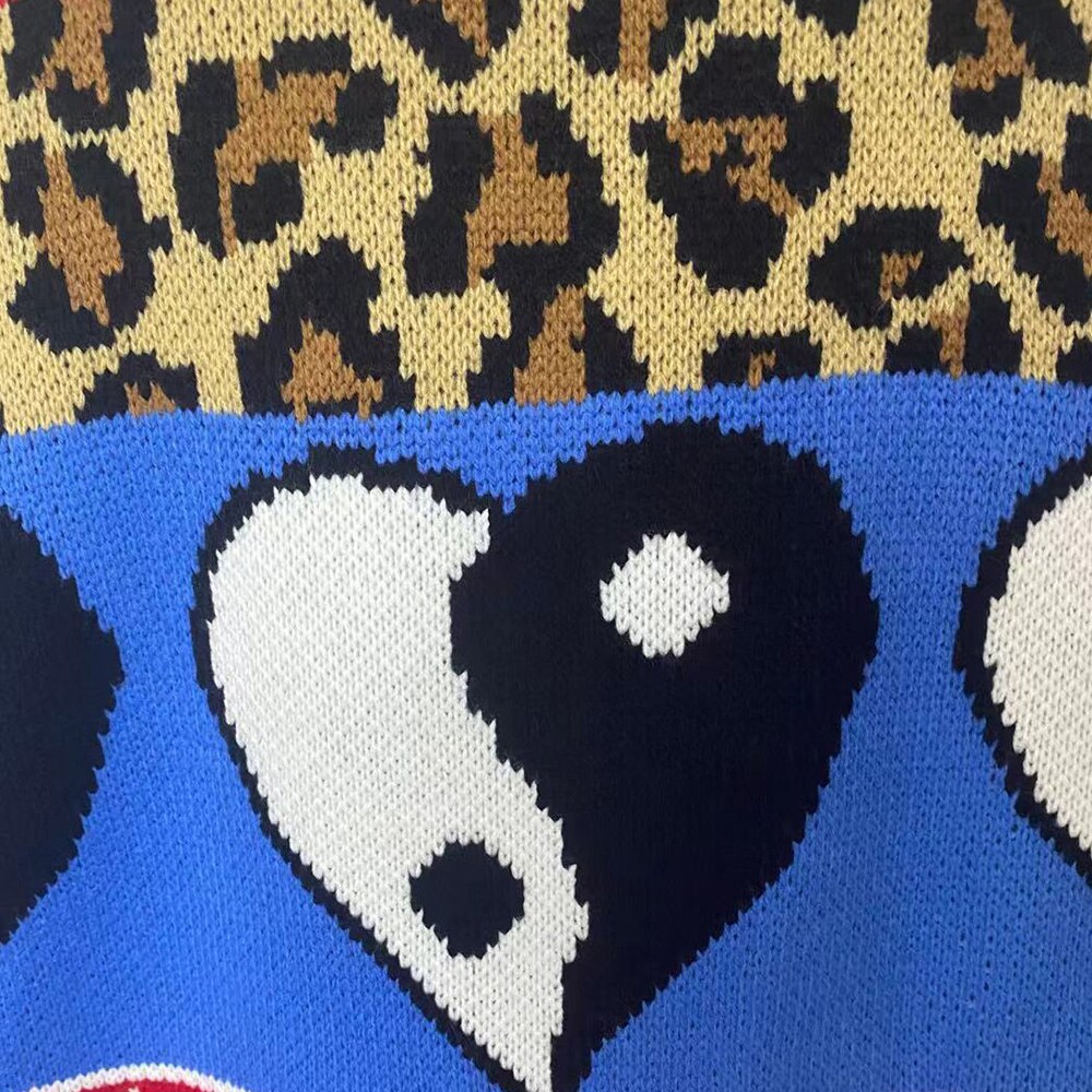 Yin Yang Hearts Cardigan Sweater for Women