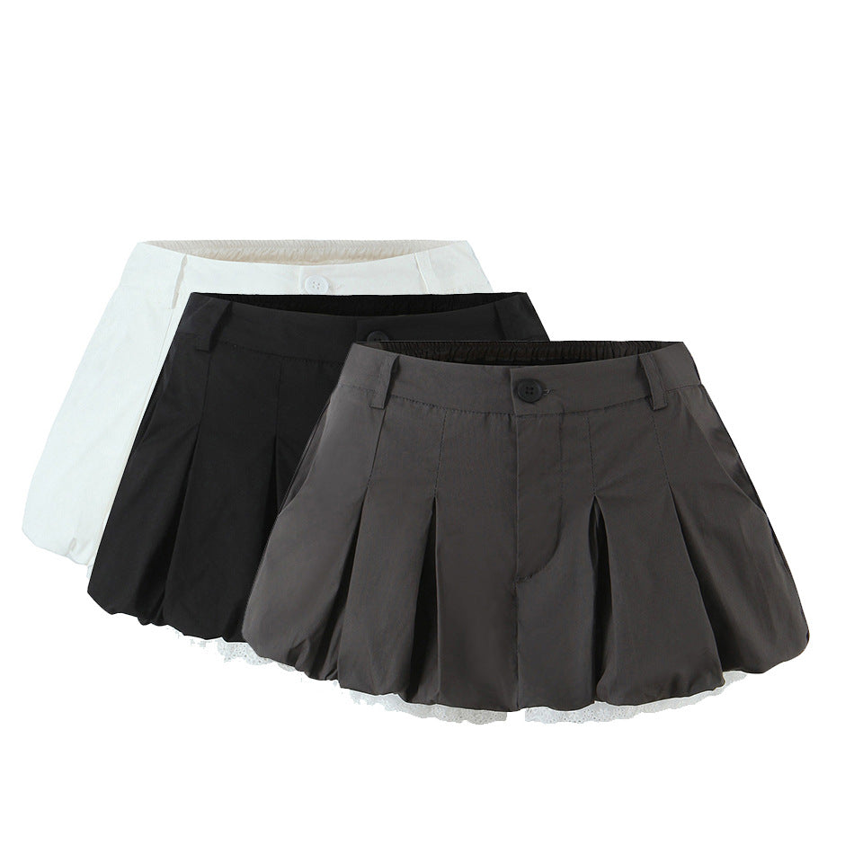 Low Waisted Floral Lace Mini Skirt