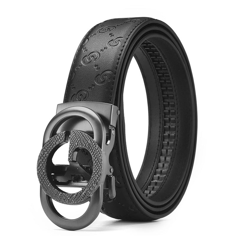 Men's Harajuku Style Genuine Leather Automatic Buckle Belt