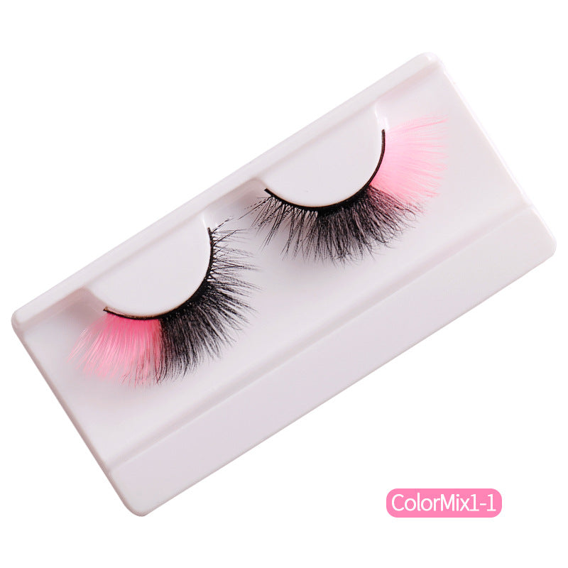 Colorful Fluffy Cat Eye False Eyelashes - Harajuku Style