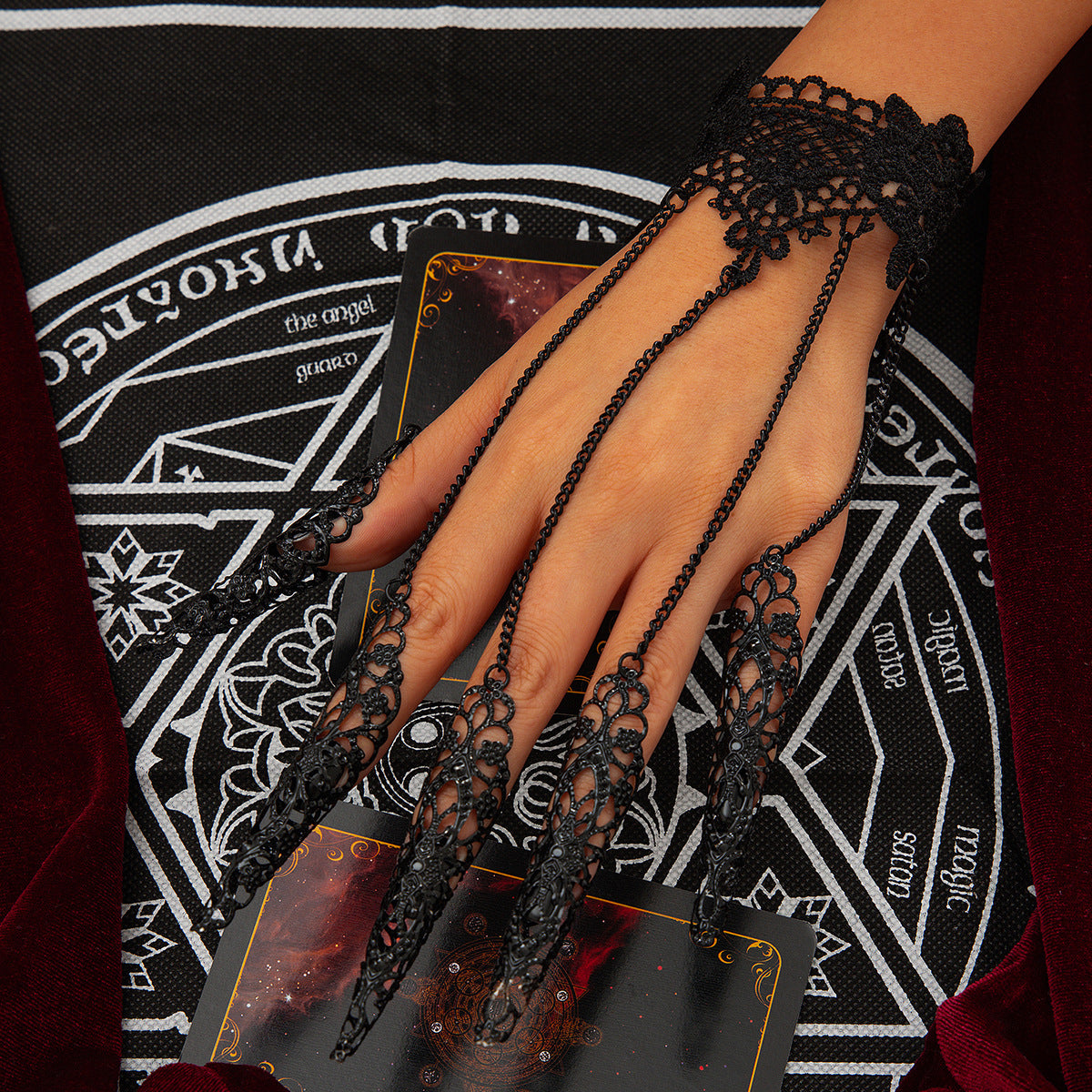 Harajuku Style Black Diamond Set Tassel Bracelet
