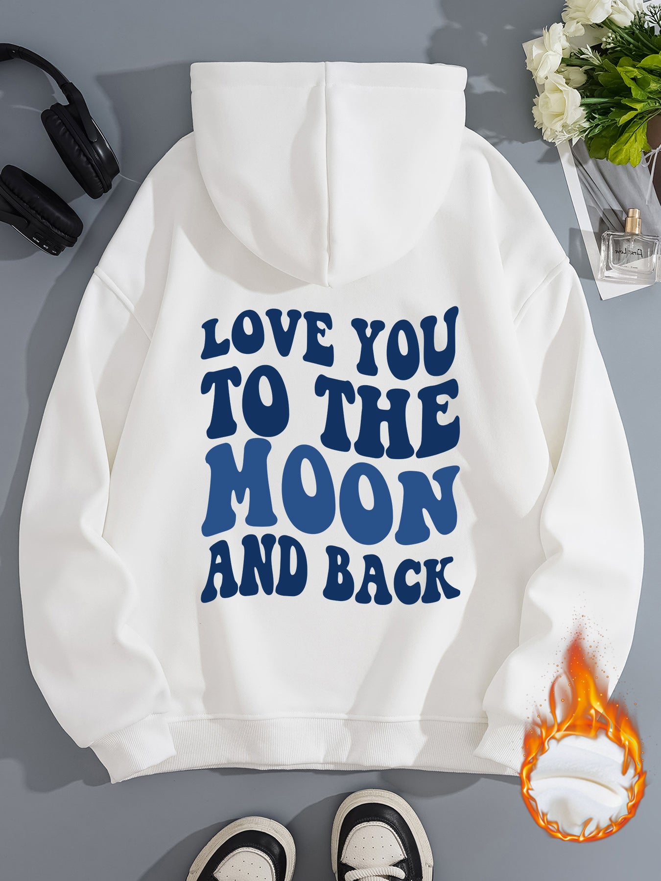 Hooded Long Sleeve Fleece Hoodie with Kangaroo Pocket