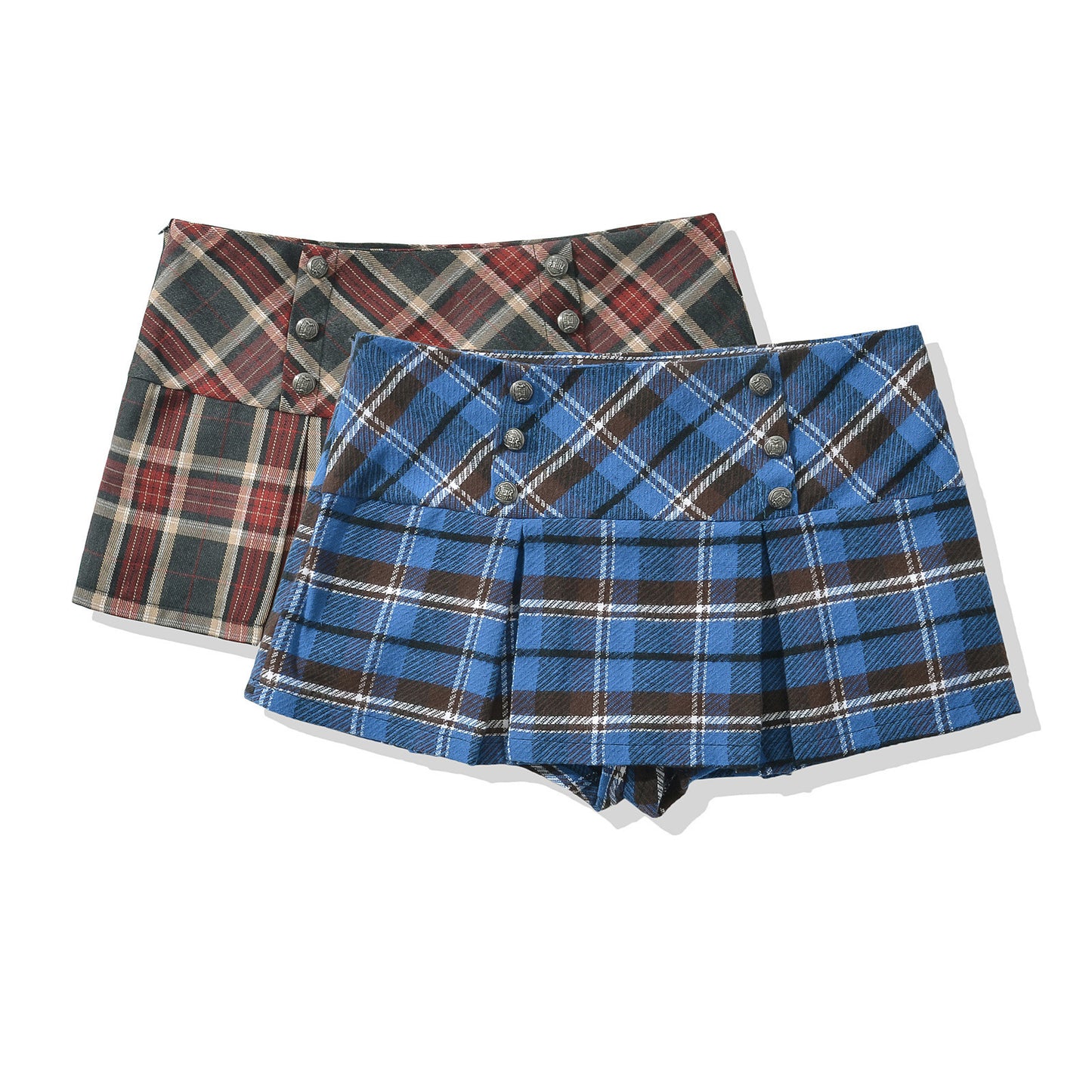 Checkered A-Line Midi Skirt for Women