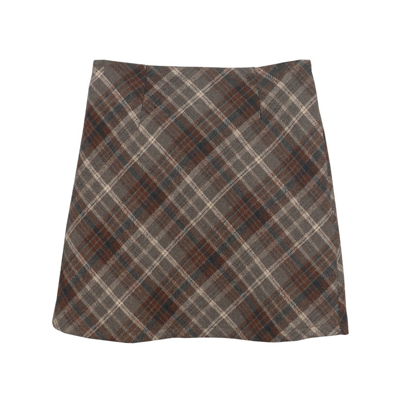 High Waisted Checkered Skirt for Women