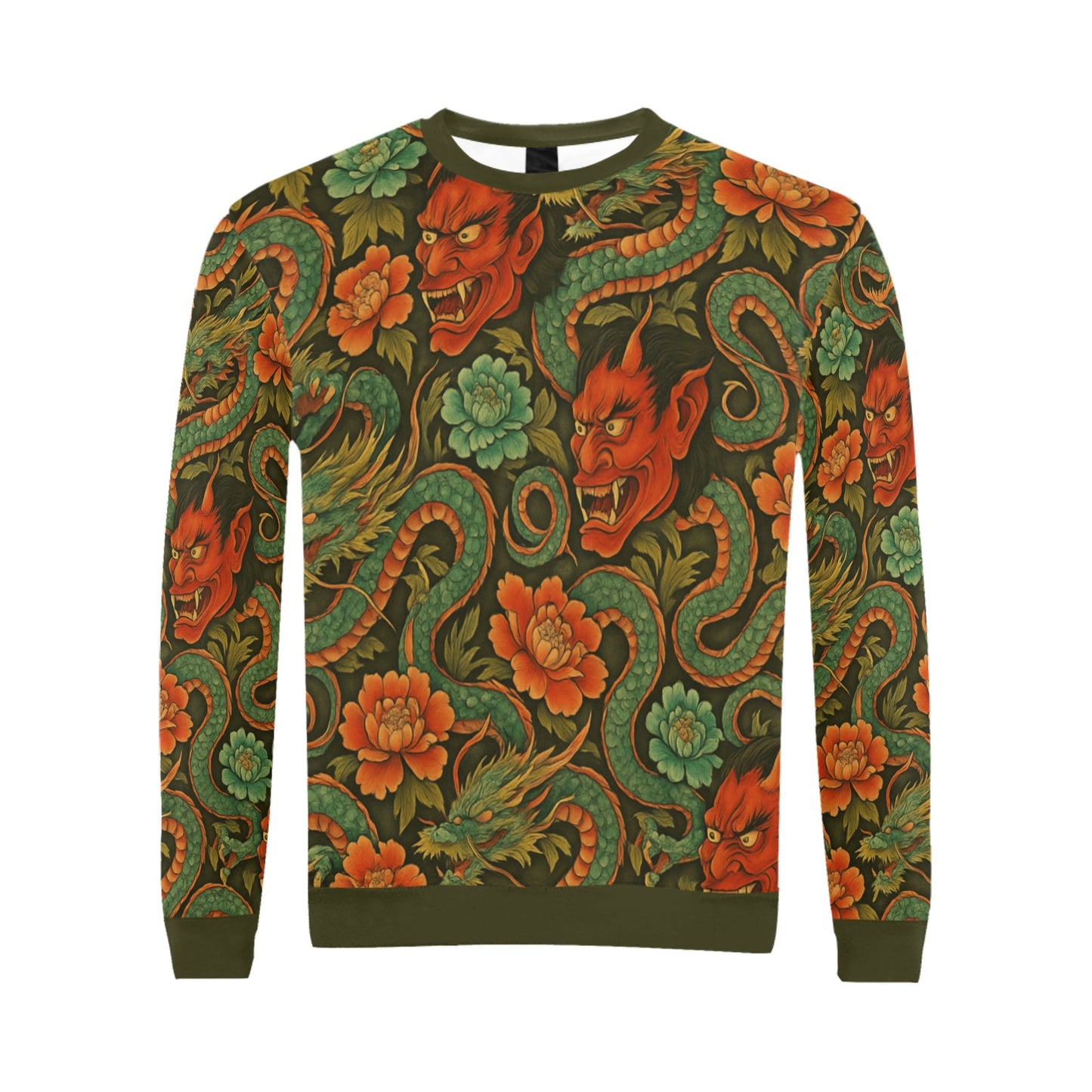 Red Dragon Devil Pattern Men's All Over Print Sweatshirt