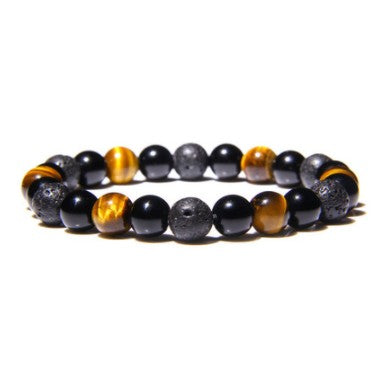 Harajuku Tiger Eye & Obsidian Gemstone Bracelet