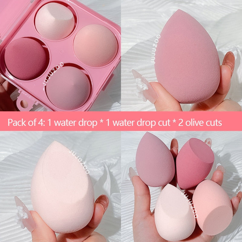 4PCS Water Drop Beauty Makeup Sponges - Blending Puffs