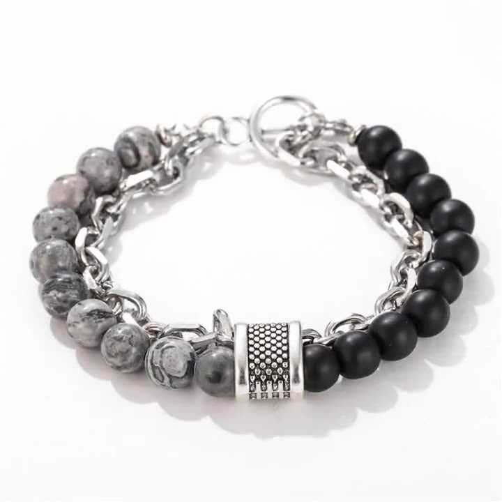 Harajuku Punk Frosted Stone Chain Bracelet
