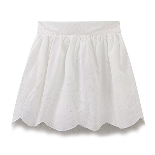 Embroidered Flower Bud Skirt - Harajuku Style