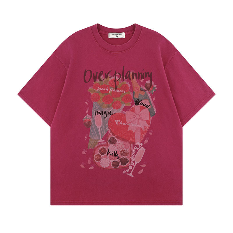 Harajuku Style Men's Loose Fit Cartoon Tee