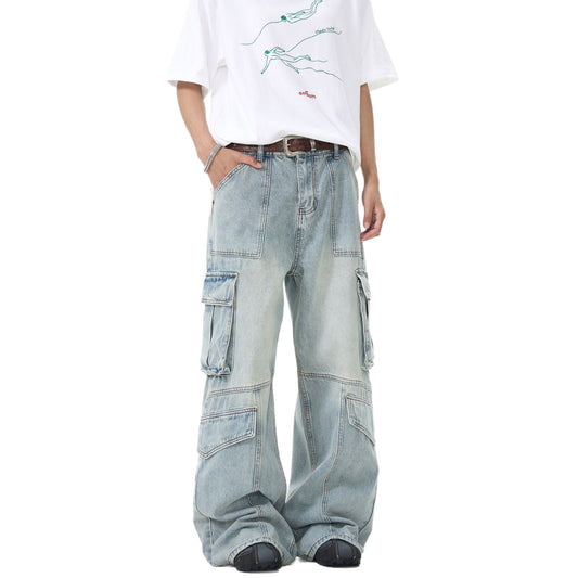 Harajuku Style Loose Straight Leg Denim Pants