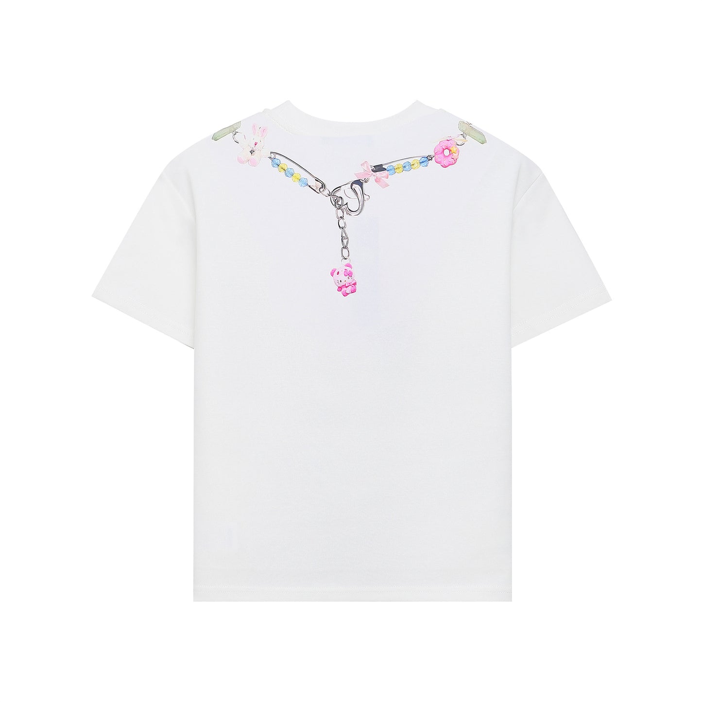 Retro Cartoon Necklace Printed T-Shirt