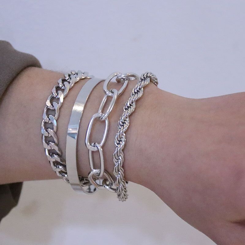 Harajuku Alloy Cuban Bracelet - Hip Hop Punk Jewelry