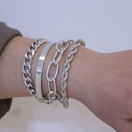 Harajuku Alloy Cuban Bracelet - Hip Hop Punk Jewelry