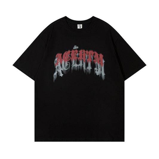 Retro Letter Print Oversized T-Shirt