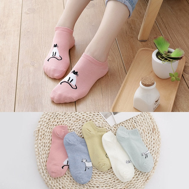5 Pairs Women's Playful Cartoon Ankle Socks