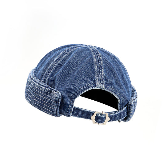 Retro Denim Melon Skin Hat - Versatile Harajuku Style