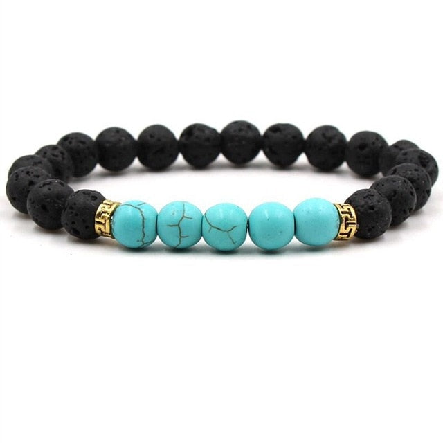 Buddha Bless Black Lava Chakra Bracelet